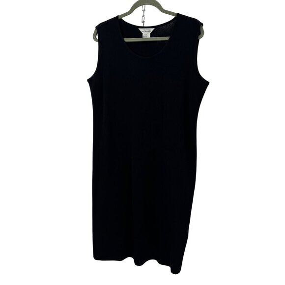 Exclusively Misook Black Sleeveless Sheath Dress Womens Size XL 100% Acrylic - Picture 1 of 5
